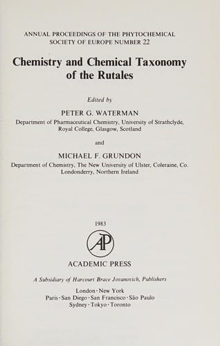 Chemistry and chemical taxonomy of the Rutales