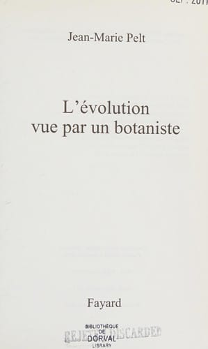 L'évolution vue par un botaniste