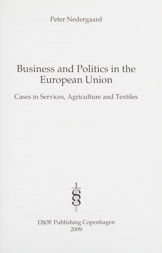 Business and politics in the European Union