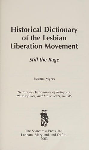 Historical dictionary of the lesbian liberation movement