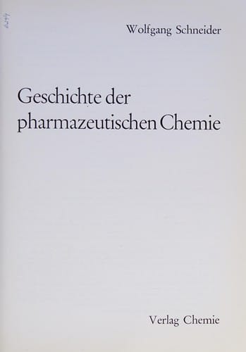 Geschichte der pharmazeutischen Chemie