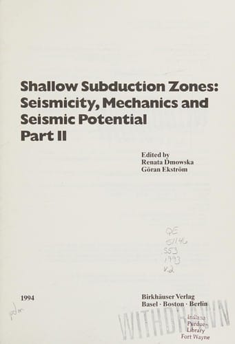 Shallow subduction zones
