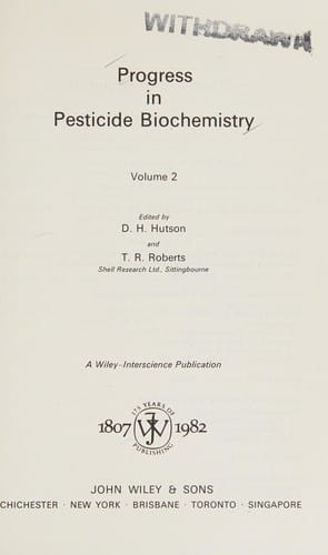 Progress in pesticide biochemistry