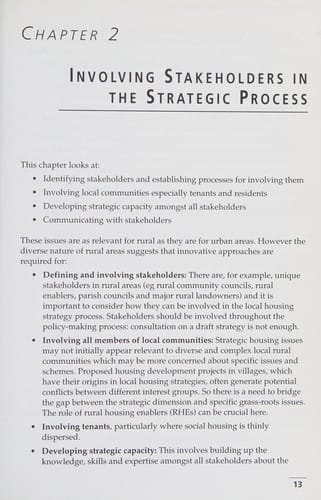 Developing housing strategies in rural areas
