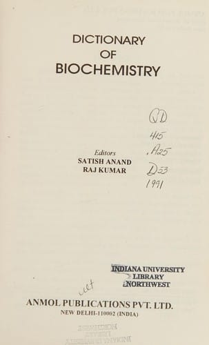Dictionary of Biochemistry