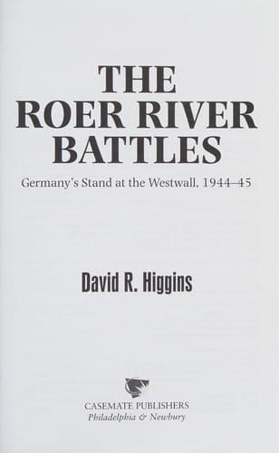 The Roer River battles