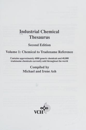 Industrial chemical thesaurus