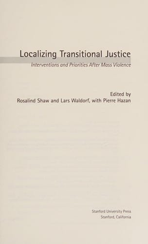 Localizing transitional justice
