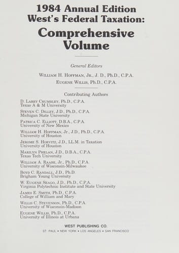 Hoffman Fed Tax Comp 1984