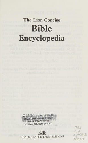 The Lion concise Bible encyclopedia
