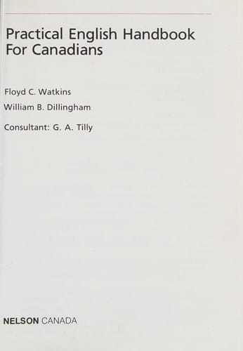 Practical English handbook for Canadians