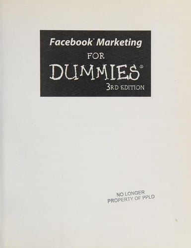 Facebook marketing for dummies
