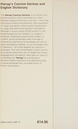 Harrap's concise German and English dictionary