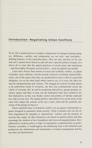 Negotiating urban conflicts