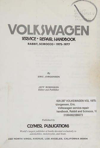 Volkswagen service-repair handbook