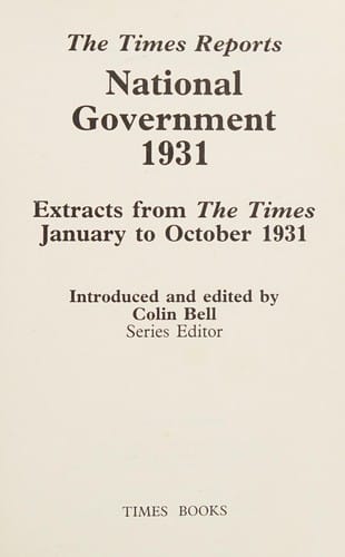 National Government, 1931