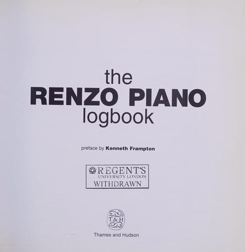 The Renzo Piano logbook