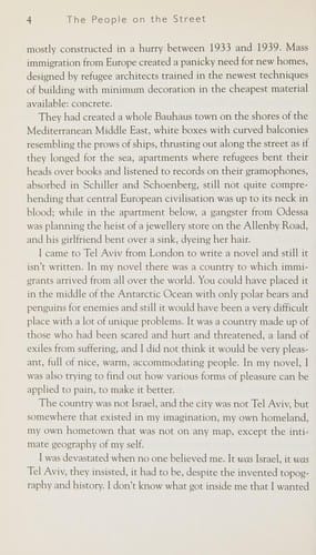PEOPLE ON THE STREET: A WRITER'S VIEW OF ISRAEL
