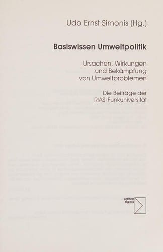 Basiswissen Umweltpolitik