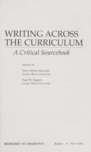Writing across the curriculum