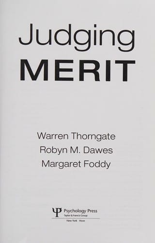 Judging merit