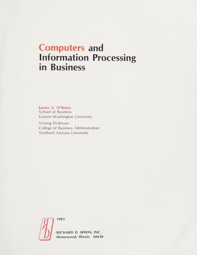 Computers and information processing in business