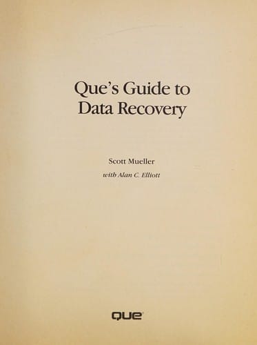 Que's guide to data recovery