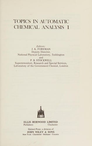 Topics in automatic chemical analysis