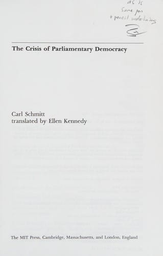 The crisis of parliamentary democracy