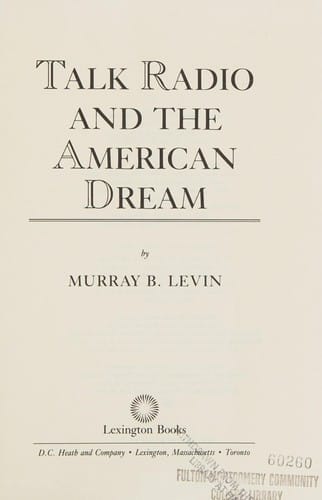 Talk radio and the American dream