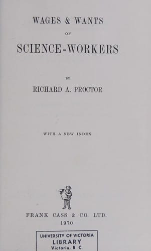 Wages and wants of science workers