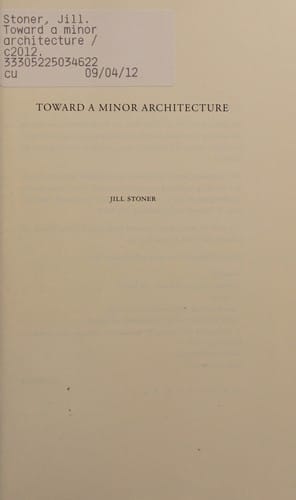 Toward a minor architecture