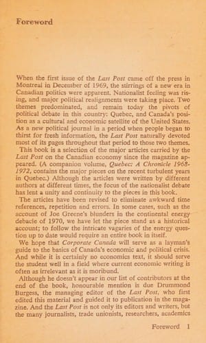 Corporate Canada: 14 probes into the workings of a branch-plant economy