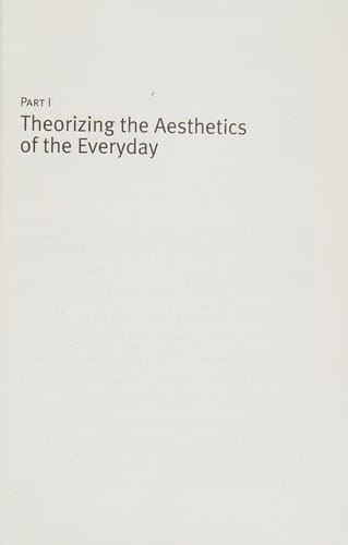 The aesthetics of everyday life