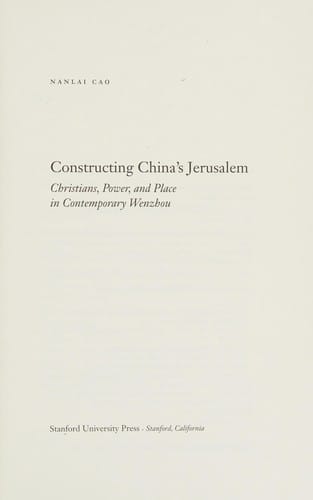 Constructing China's Jerusalem