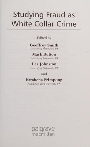 Studying Fraud as White Collar Crime