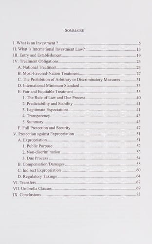 Recents developments in international investment law