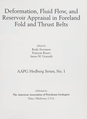Deformation, fluid flow, and reservoir appraisal in foreland fold and thrust belts