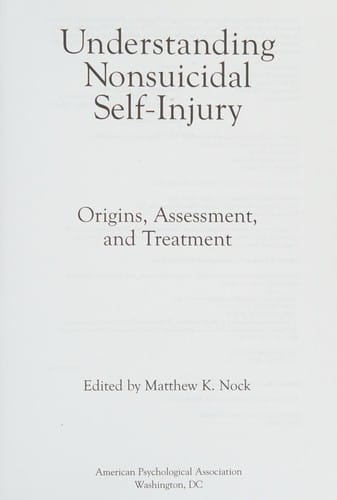 Understanding nonsuicidal self-injury