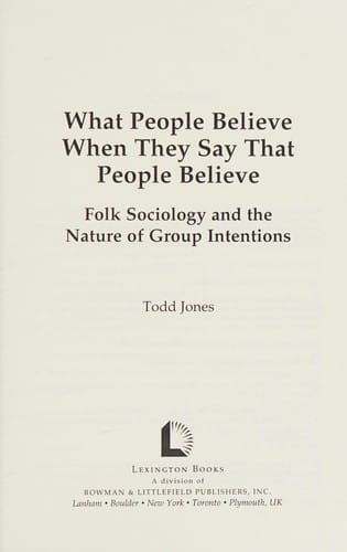 What people believe when they say that people believe