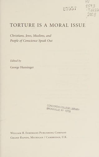 Torture is a moral issue