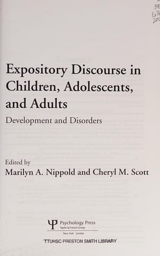 Expository discourse in children, adolescents, and adults