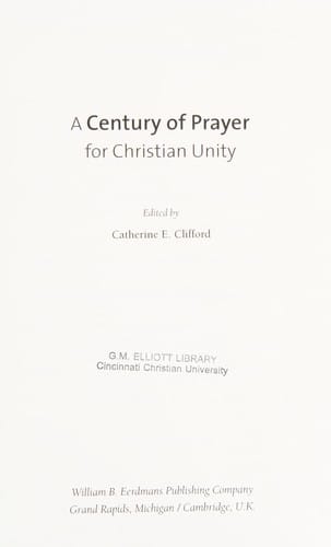 A century of prayer for Christian unity