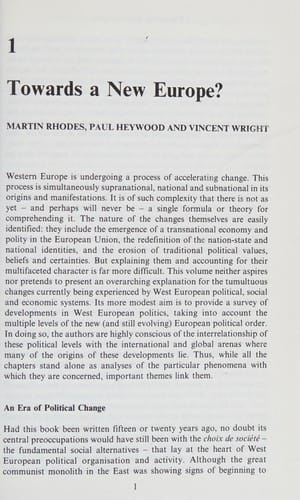 Developments in West European politics