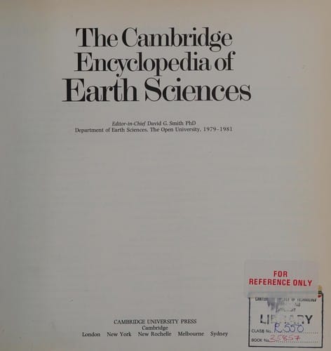 The Cambridge encyclopedia of earth sciences