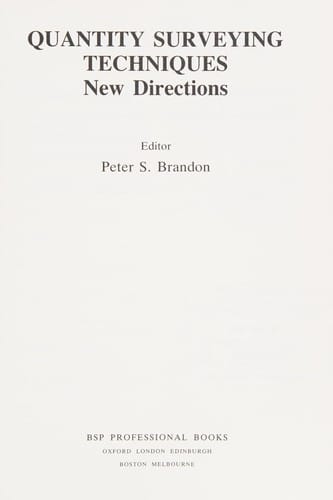 Quantity surveying techniques