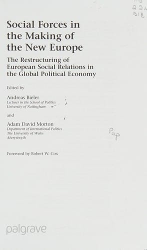 Social forces in the making of the new Europe