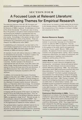 Training and human resource management in small to medium sized enterprises