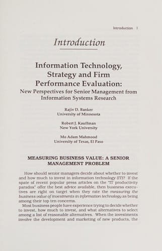 Strategic information technology management