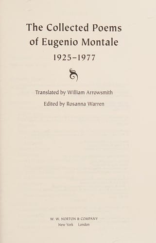 The collected poems of Eugenio Montale 1925/1977